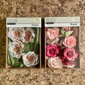 Recollections Pink and Green Paper Flower Collection